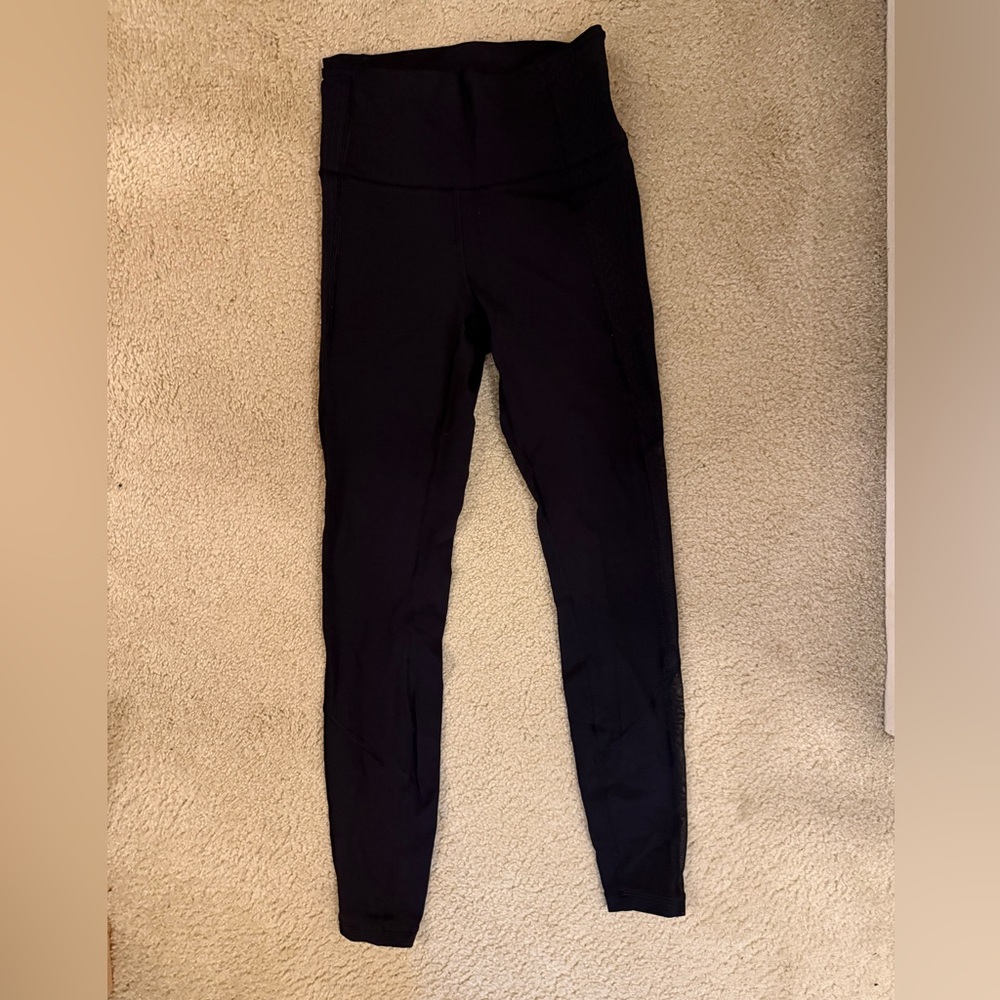 lululemon athletica Black Leggings with Mesh side panels